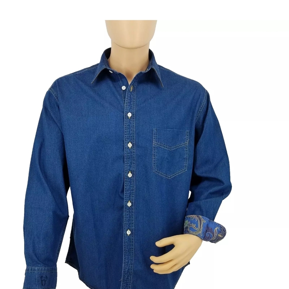 Light Weight Denim Blue Shirt Men 100% Cotton NWOT
